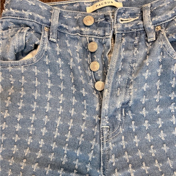 PACSUN $65 Medium Wash Distressed Dad Jean High Rise Straight Leg Size 25 - Picture 7 of 7
